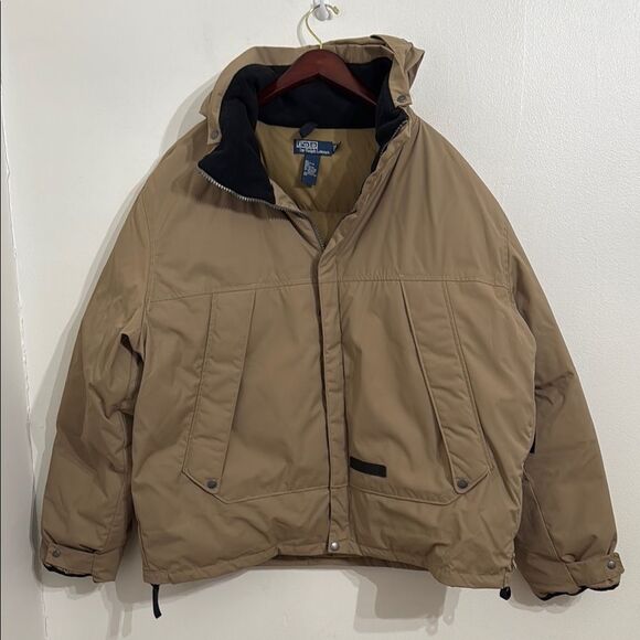 VINTAGE POLO RALPH LAUREN Mens Goose Down Puffer Parka Coat Khaki Size XXL Adult - Picture 1 of 15